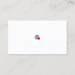 World Love Globe Heart Icon Business Card