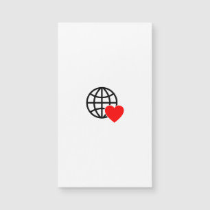 World Love Globe Icon   Heart Earth Summer Design