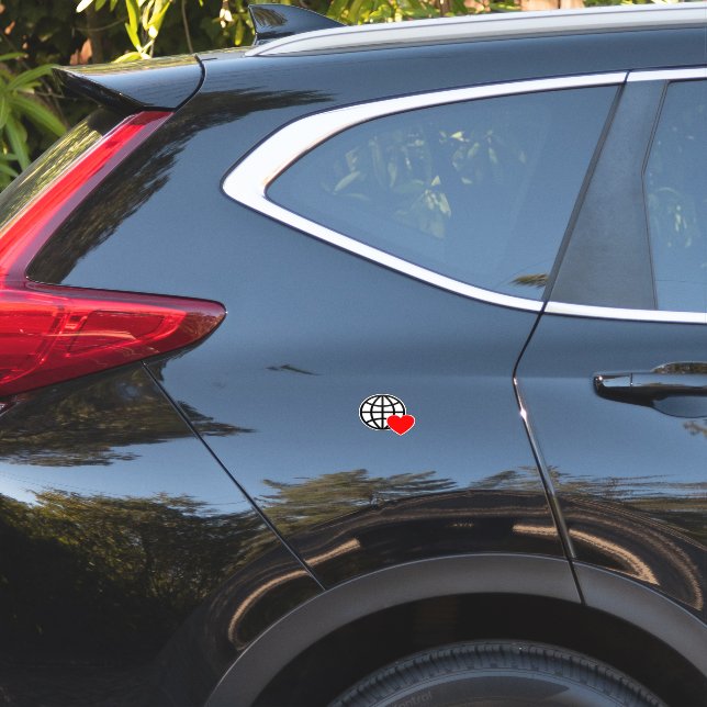 World Love Globe Icon | Heart Earth Summer Design (Car Side)