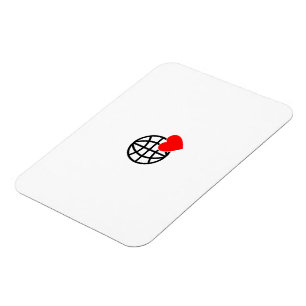 World Love Globe Icon   Heart Earth Summer Design Magnet