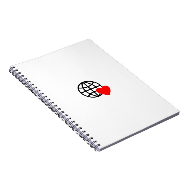 World Love Globe Icon | Heart Earth Summer Design Notebook (Right Side)