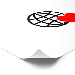 World Love Globe Icon   Heart Earth Summer Design Photo Print