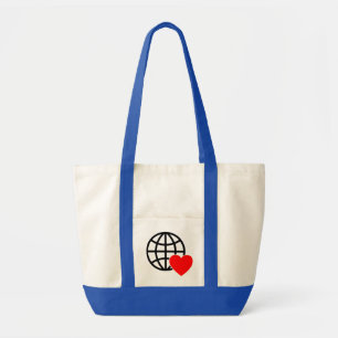 World Love Globe Icon   Heart Earth Summer Design Tote Bag