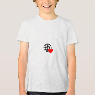 World Love Globe Icon   Heart Earth Summer Design Tri-Blend Shirt