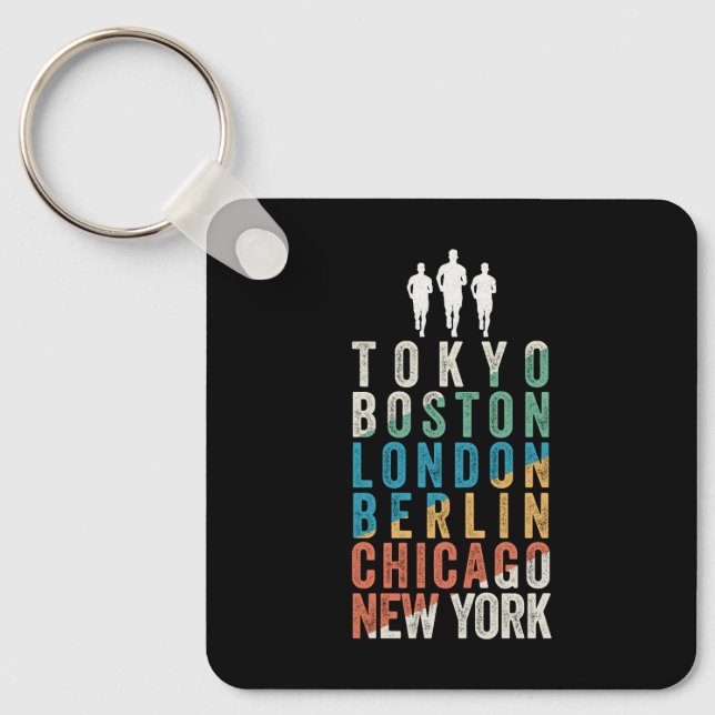 World Major Marathon Cities Key Ring (Front)