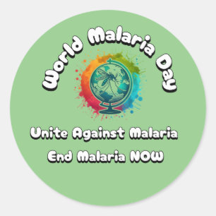 World Malaria Day - Unite Against Malaria Classic Round Sticker