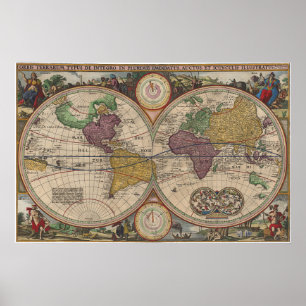 World Map 1657 Poster
