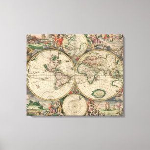 World Map 1671 Canvas Print