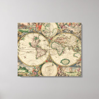 World Map 1671 Canvas Print