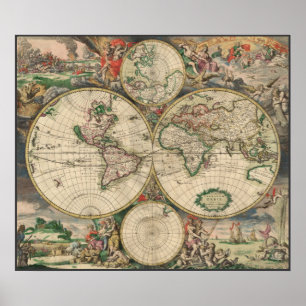 World Map 1671 Poster