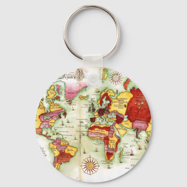 World Map 1675 Key Ring (Front)