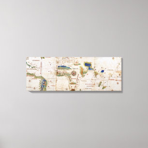 World Map 1700s Antique Continents  Canvas Print