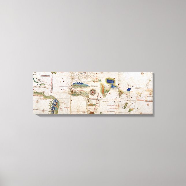 World Map 1700s Antique Continents  Canvas Print (Front)