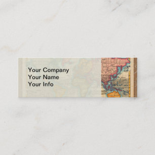 World Map 1700s Antique Continents  Mini Business Card