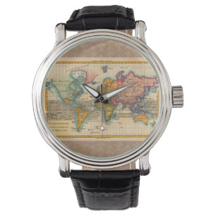 World Map 1700s Antique Continents Watch