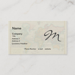 World Map 1780 Bonne Antique Planisphere Business Card