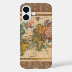 World Map 1780 Bonne Antique Planisphere iPhone 16 Case