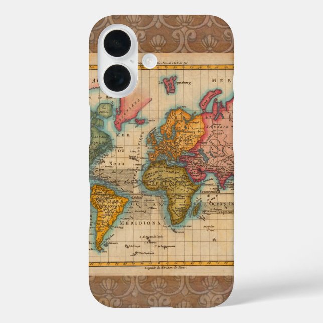 World Map 1780 Bonne Antique Planisphere  Case-Mate iPhone Case (Back)