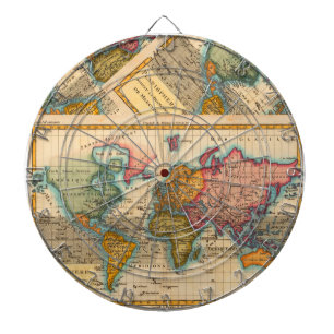 World Map 1780 Bonne Antique Planisphere Dartboard