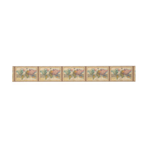World Map 1780 Bonne Antique Planisphere Invitation Belly Band