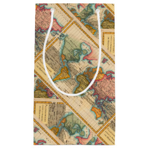World Map 1780 Bonne Antique Planisphere Small Gift Bag