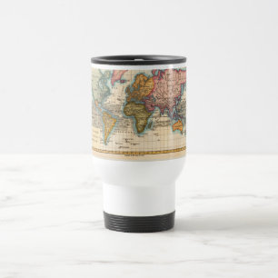 World Map 1780 Bonne Antique Planisphere Travel Mug