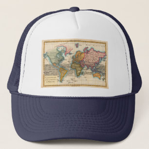 World Map 1780 Bonne Antique Planisphere  Trucker Hat