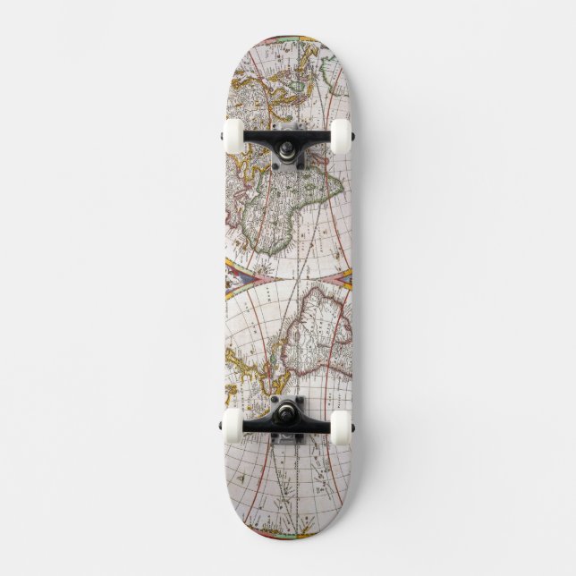 WORLD MAP, 17th CENTURY Skateboard (Front)