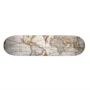 WORLD MAP, 17th CENTURY Skateboard