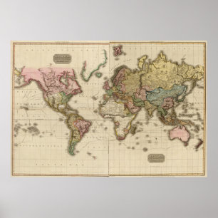 World Map (1812) Poster