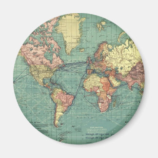 World map 1919 magnet