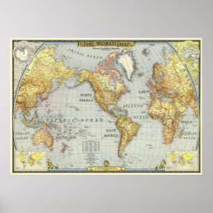 World map 1943 poster