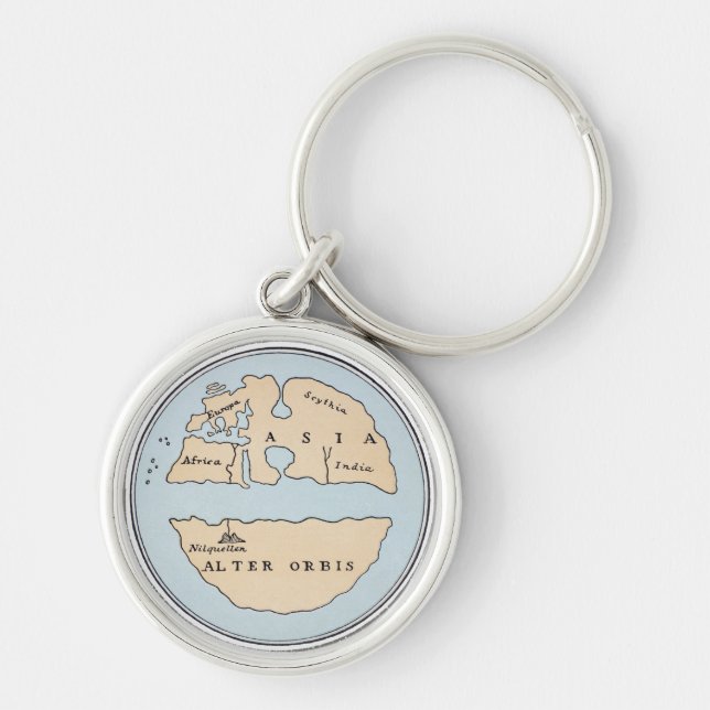 WORLD MAP, 1ST CENTURY KEY RING (Front)