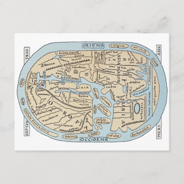 WORLD MAP 2ND CENTURY POSTCARD (Front)