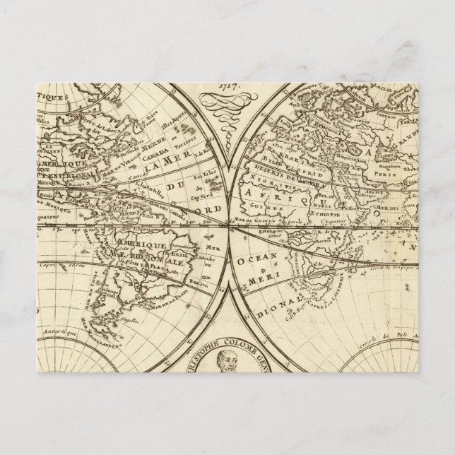 World Map 4 Postcard (Front)