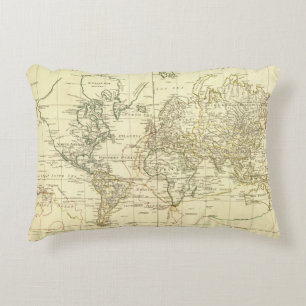 World Map 5 Decorative Cushion