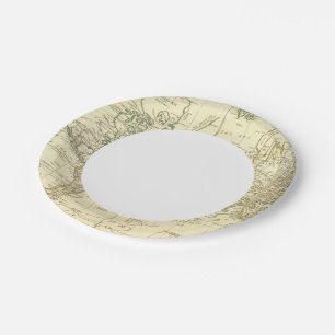 World Map 5 Paper Plate