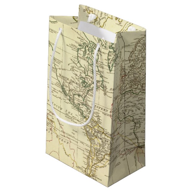 World Map 5 Small Gift Bag (Back Angled)
