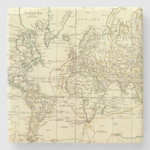 World Map 5 Stone Coaster