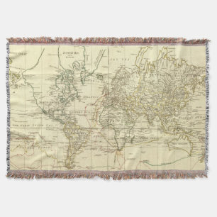 World Map 5 Throw Blanket