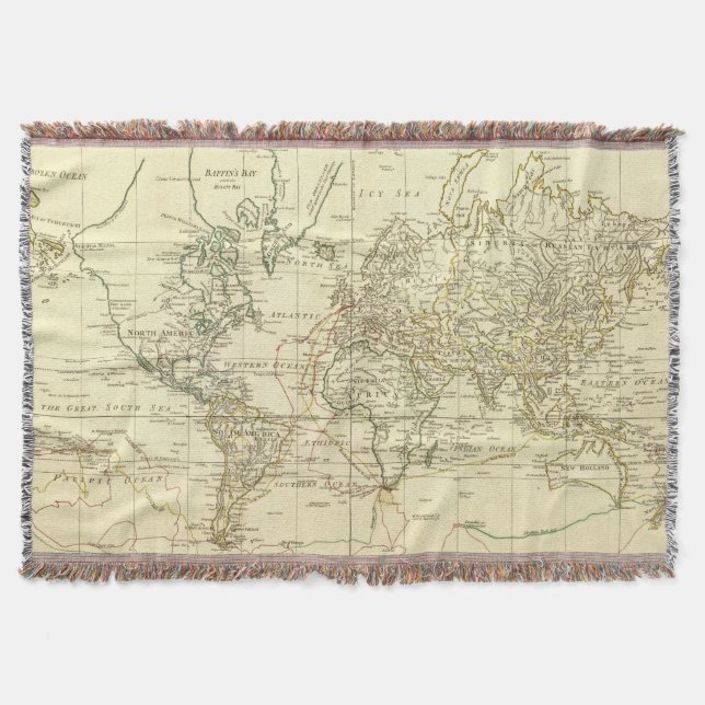World Map 5 Throw Blanket (Front)