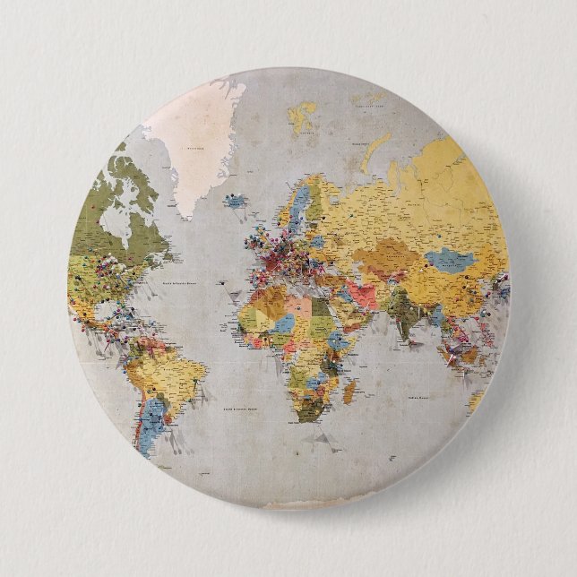 world map 7.5 cm round badge (Front)