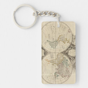 World Map 8 Key Ring