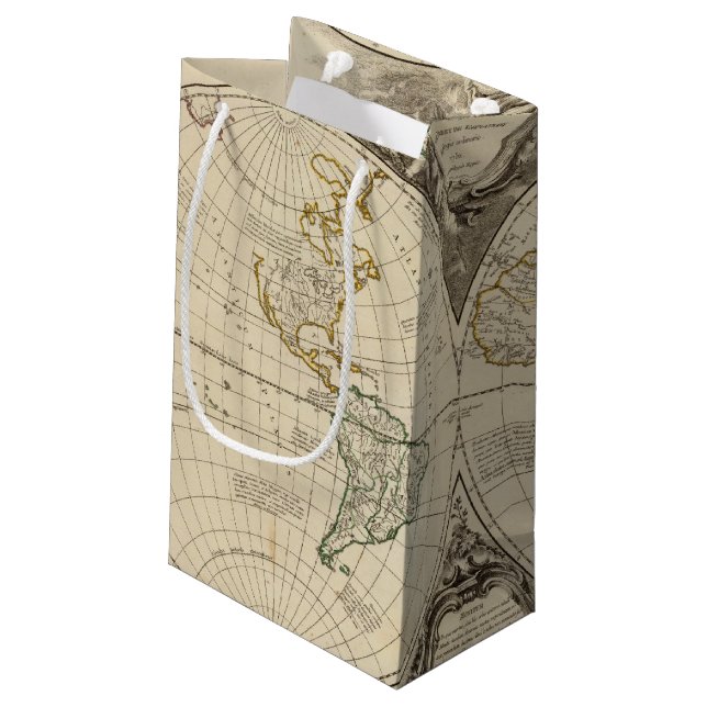 World Map 8 Small Gift Bag (Back Angled)