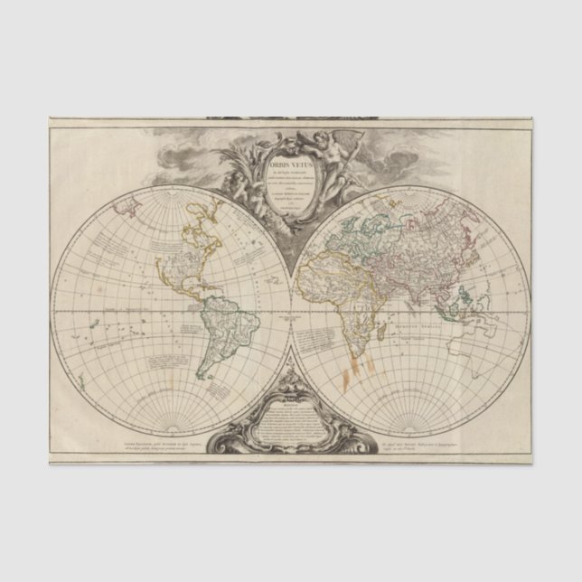 World Map 8 Tissue Paper (Front)