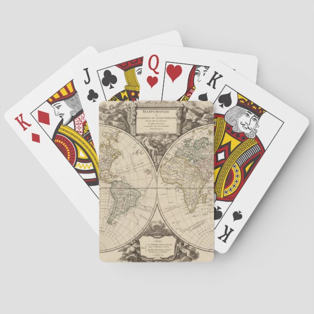 World Map 9 Playing Cards (Back)