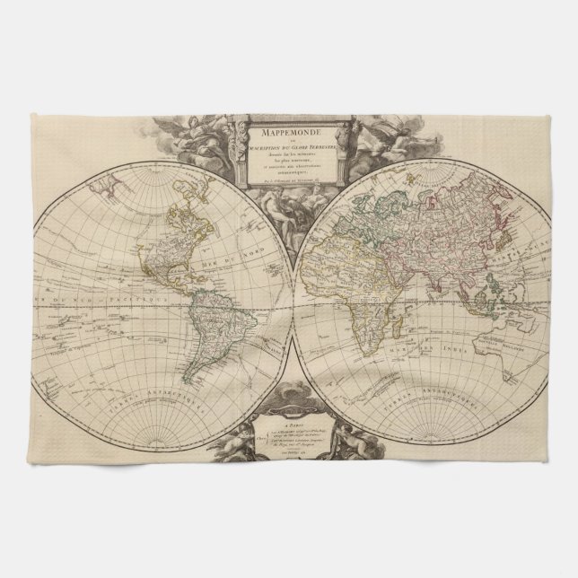 World Map 9 Tea Towel (Horizontal)