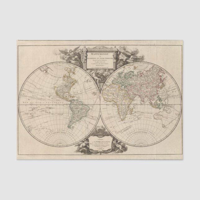 World Map 9 Tissue Paper (Front)