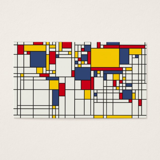 World Map Abstract Mondrian Style (Front)