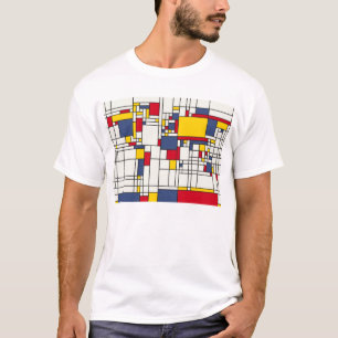 World Map Abstract Mondrian Style T-Shirt